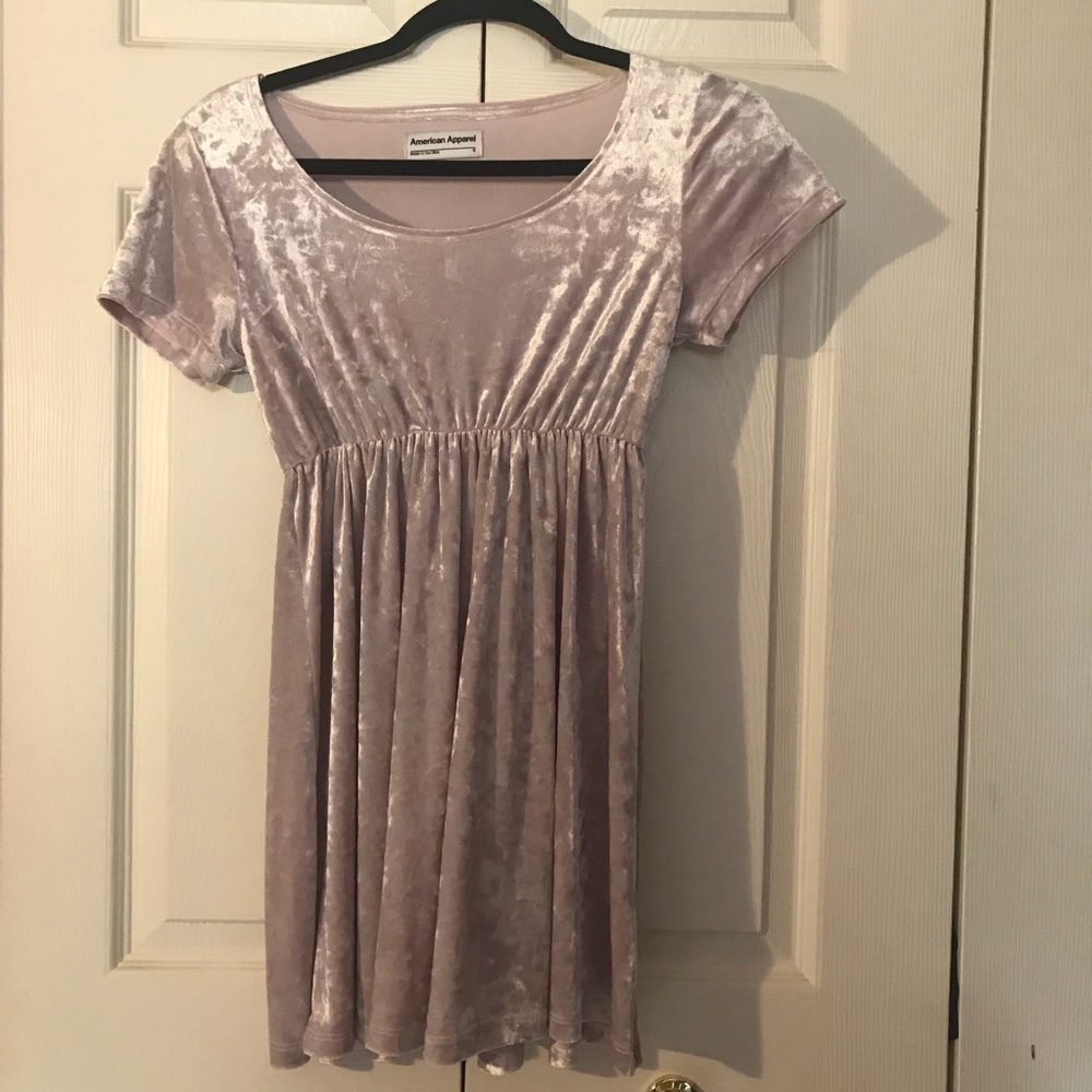 American Apparel Crushed Velvet Mini Dress-S